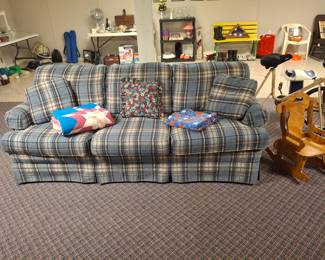 Nice Blue Plaid Couch!
