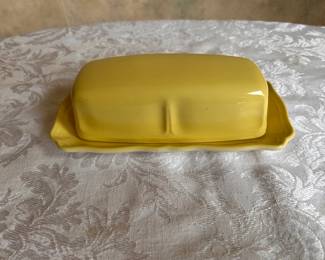 Vintage Alfred Meakin England Butter Dish – Sunshine Yellow Lid – Ironstone China