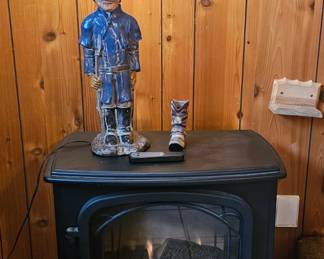 Electric fireplace.