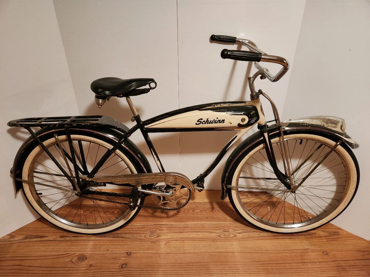 1940 Schwinn autocycle. $2000. Original paint. Very rare prewar bicycle.