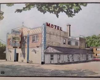 Onsite artist taking orders for custom 8 x10 drawings of your house or favorite landmarks. No frame. $100.