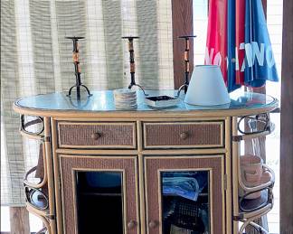 Midcentury Rattan Bar