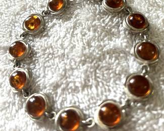 Amber sterling bracelet