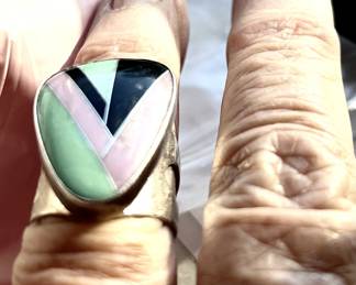 Signed Native American inlay ring