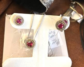 Signed ALWAN Vahan ruby sterling set