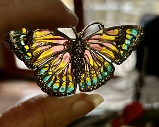 Plique a jour sterling butterfly