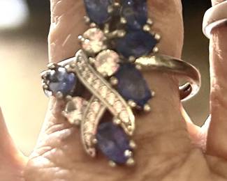 Tanzanite and CZ sterling ring