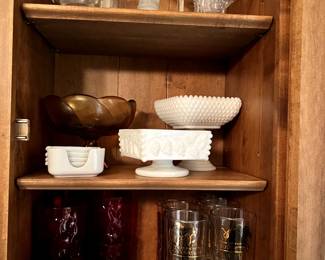 milk glass, cut glass, zodiac glasses (full12 set)