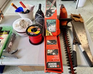 Yard tools and a bucket of cord. That should about cover most projects.