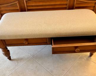 Bedroom bench with secret snack drawer option. Taste the Oreos.