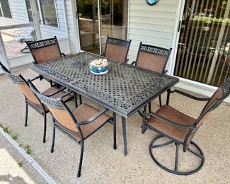 Hurricane resistant furniture. Bowl on table is not.