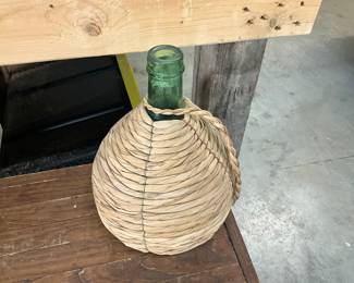 Wicker Wrapped Wine Jug