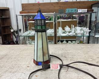Stained Glass Lighthouse Table Lamp