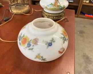 Floral Milk Glass Lamp Shade