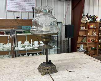 Brass & Clear Glass Table Lamp
