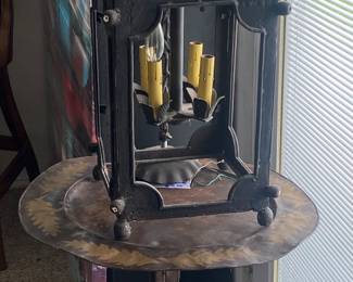Metal table & Spanish style chandelier