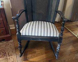 Black caned rocker