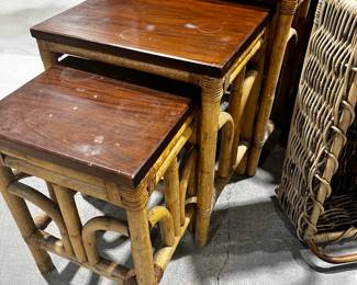 Rattan style Nesting Tables