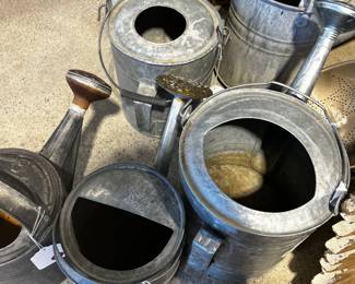 Lotsa Old Galvanized Water Cans