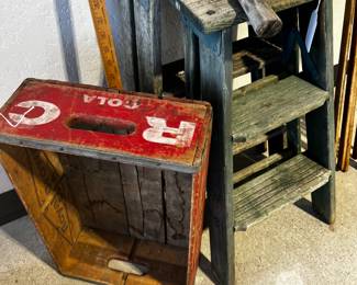 RC Cola Box, Small wood step Ladders +
