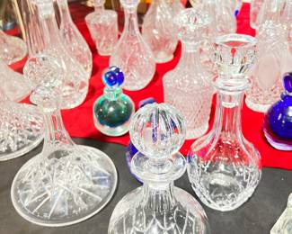 These are NEW in …50 Decanters & Art Glass too…We sold out what we had before & these are similar…But All New in ! Unused Decanters & Vases too