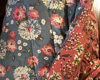 Large Vintage Comforter/Bed Cover , Blue Print /Rose Print excellent condition, hard to find…..Beautiful for Cottage Iron Bed Etc