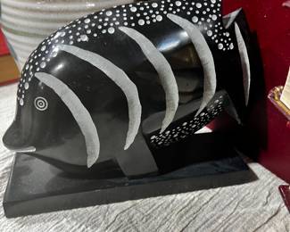 Heavy Book Ends/Stone Fish excellent condition