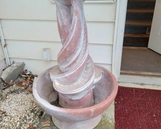 Beautiful, Heavy, two-piece, concrete water fountain. 