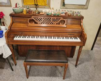 Kimball Console Upright Piano and Bench. Free to anyone who can move it safely!