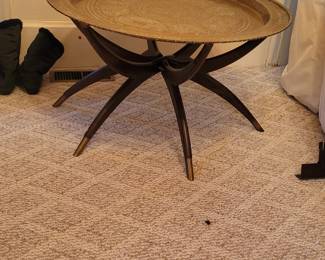 1950s Original Spider Coffee Table with Brass Top.