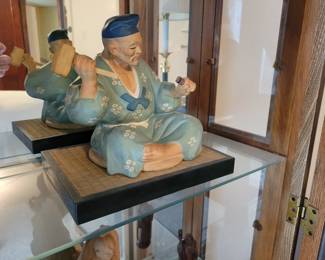 Hakata Vintage Japanese Clay Budda Carver Sculptor Man Figurine