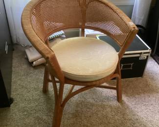 Wicker chair with cushion