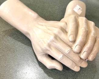 Human casted hands wall ornament