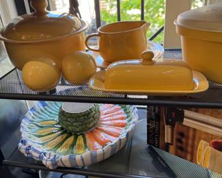 yellow glass kitchen canisters