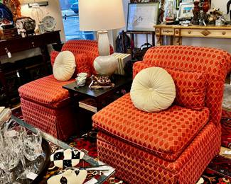 Pair of armless chairs