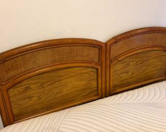 Faux rattan cane headboard