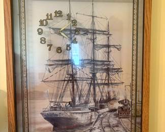 Vtg sailboat wall clock