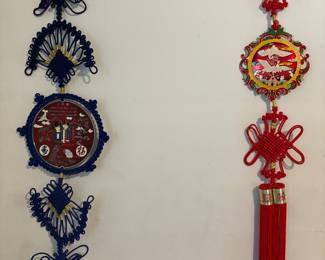 Vtg Chinese knot wall hangings