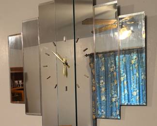 Amazing retro glass clock set (2 other side pieces)