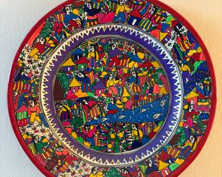 Mexican folk art wall plate