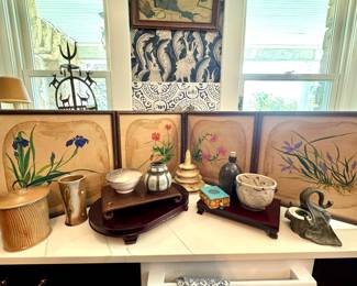 Asian vintage and antique items, studio pottery pieces