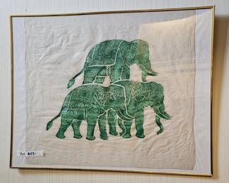 Elephants print, original