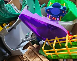 lots of vintage Fisher Price toys