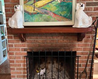 Painting on canvas
Original Staffordshire dog set
Iron gate