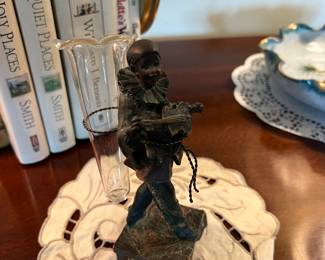 statue w glass bud vase