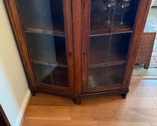 Early cabinet with leaded glass doors 