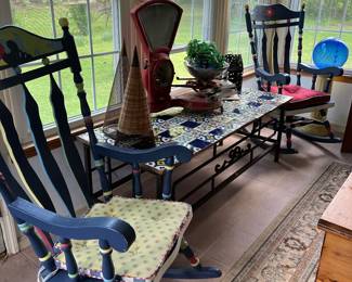 Pair painted rockers