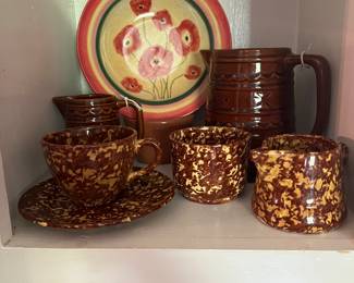Brown and yellow sponge ware
