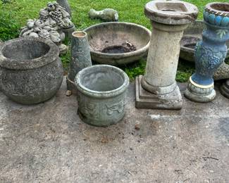 Concrete bases , flower pots etc