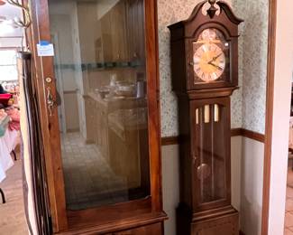 Grandfather clock and gun cabinet